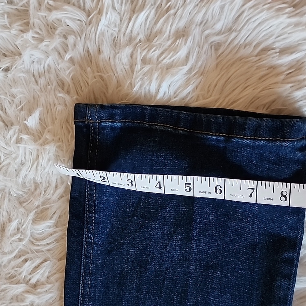 Zara Slim Fit Bootcut Mid Rise  Dark Blue Denim Jeans - Picture 9 of 11